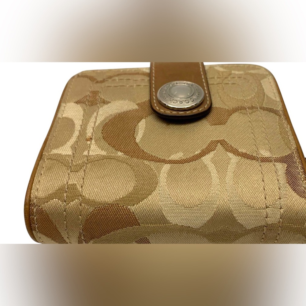 Coach Tan and Brown Wallet with Snap Closure canvas and leather - Picture 4 of 9